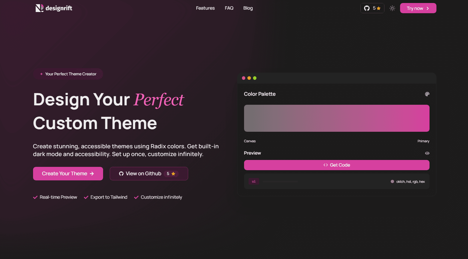 Designrift – Theme Generator screenshot