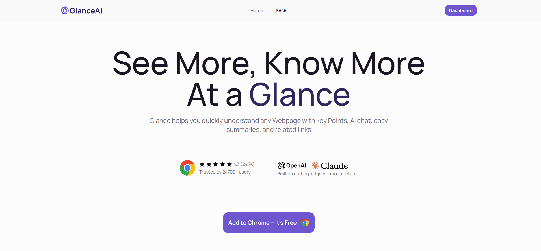 GlanceAI (Chrome Extension) screenshot